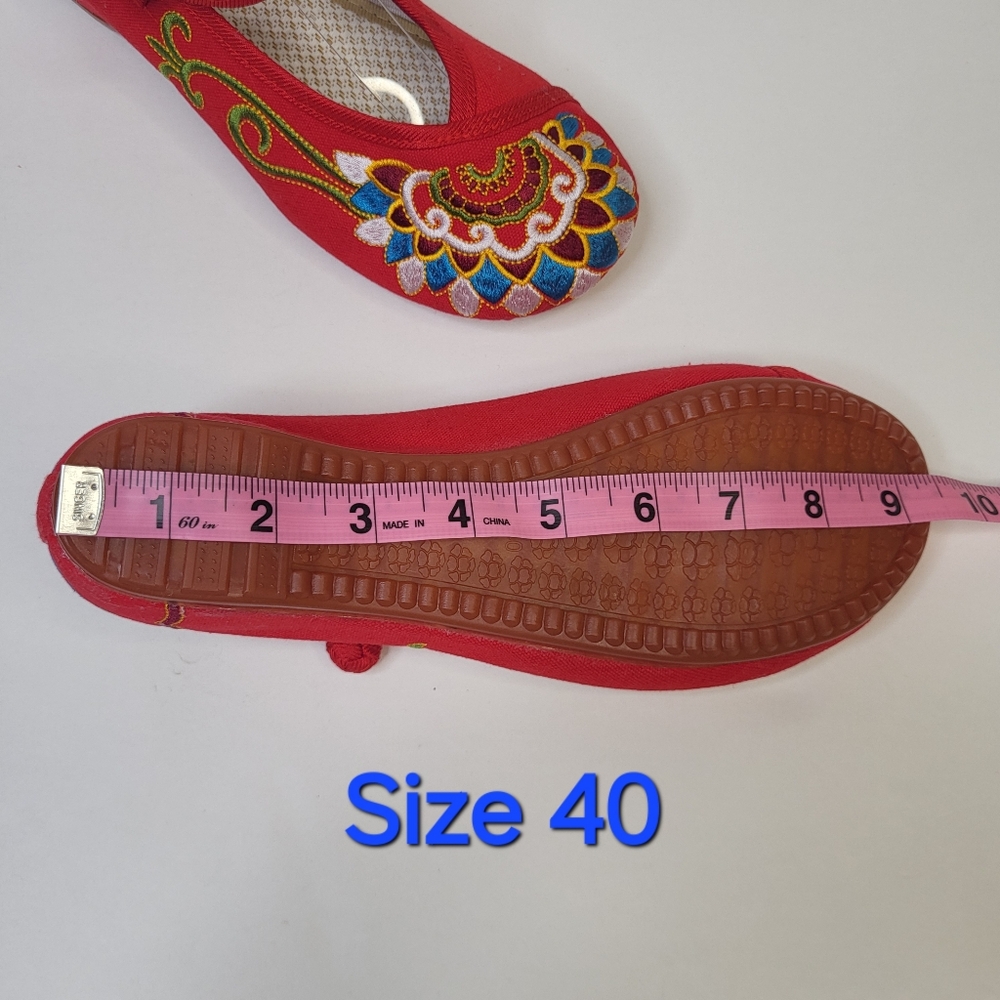 New Floral Flat Shoes Canvas Embroidered Mary Jane Ballernia Flats - Picture 15 of 16
